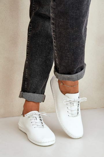 Chaussures à lacetsActivéturalnej Skóry D&A LR51-645 couleur blanche