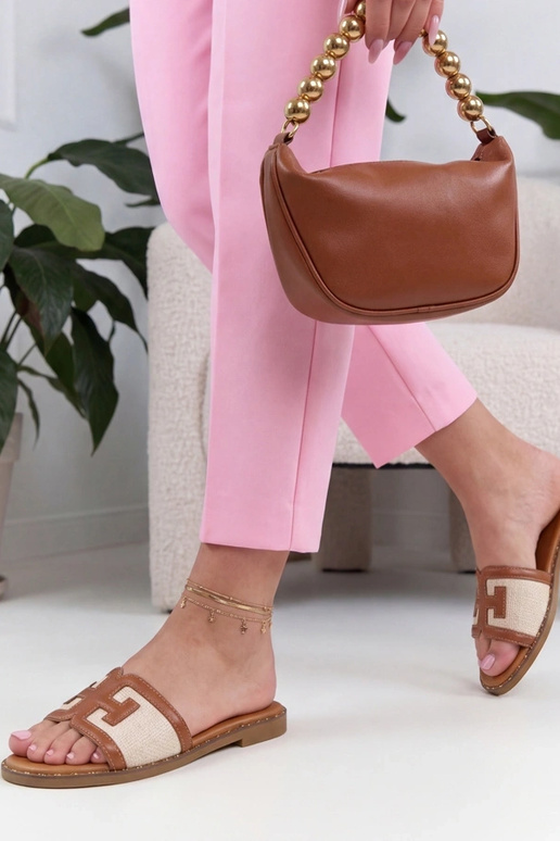 Chaussons élégants marron Gia