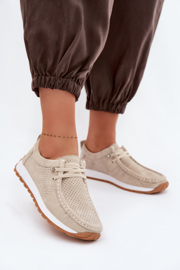 Chaussures pour femmes en daim naturel sable Amela 2