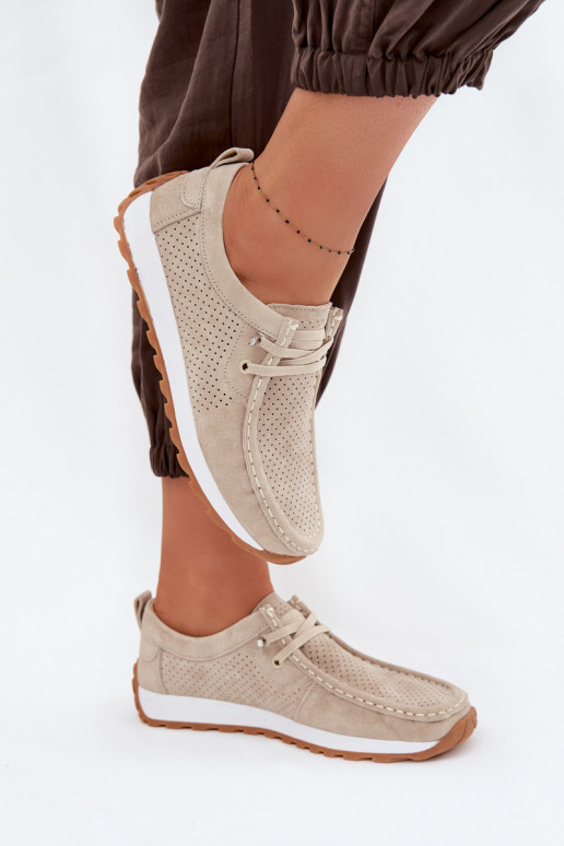 chaussures FémininActivéturalnego en daimu beige Amela