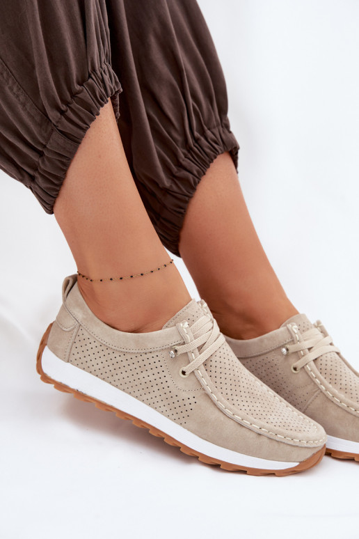 chaussures FémininActivéturalnego en daimu beige Amela