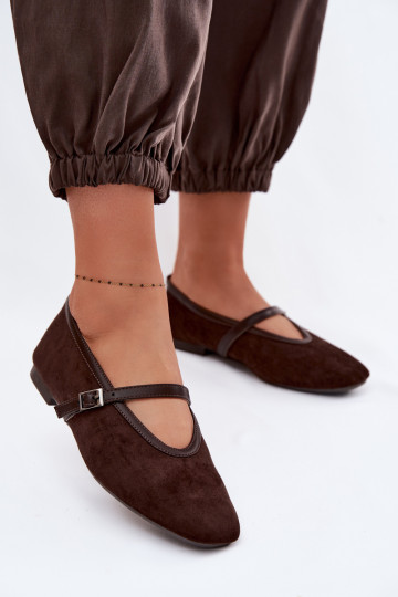 Ballerines avec des sangles en daim écologiqueoÀe CzekoladoÀe Felora 2