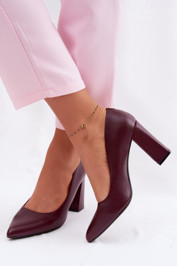 Chaussures à talons en simili cuir Sergio Leone PB216 couleur bordeaux 2