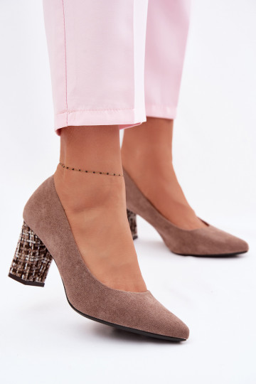 Chaussuresen daim écologiqueu avec un talon élégant Sergio Leone PB414 marron 2