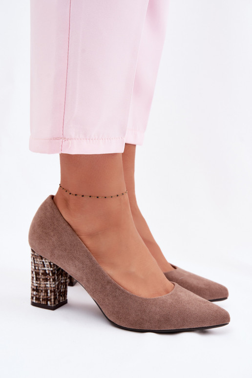 Chaussuresen daim écologiqueu avec un talon élégant Sergio Leone PB414 marron