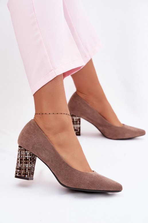 Chaussuresen daim écologiqueu avec un talon élégant Sergio Leone PB414 marron