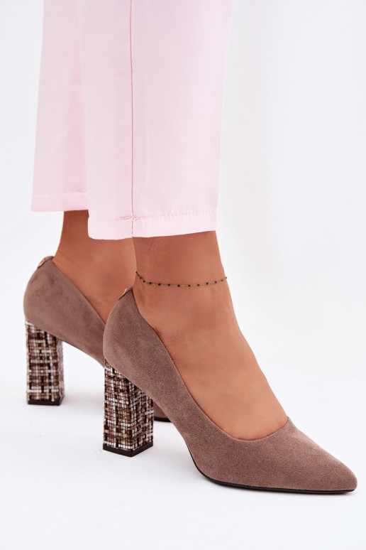 Chaussures en daim avec un talon élégant Sergio Leone PB216 marron