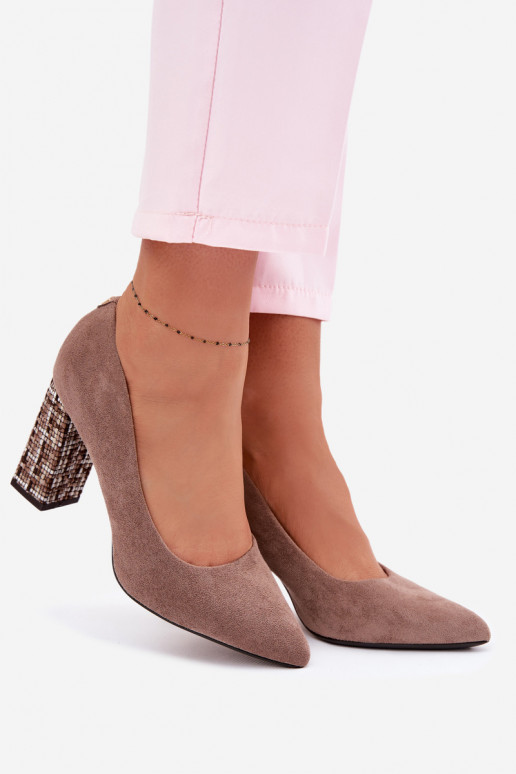 Chaussures en daim avec un talon élégant Sergio Leone PB216 marron