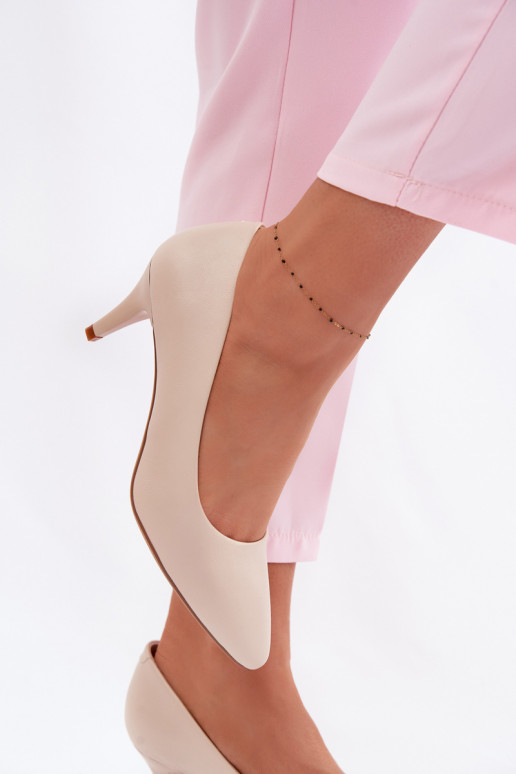 Chaussures en cuir écologique Sergio Leone 1379 couleur ivoire