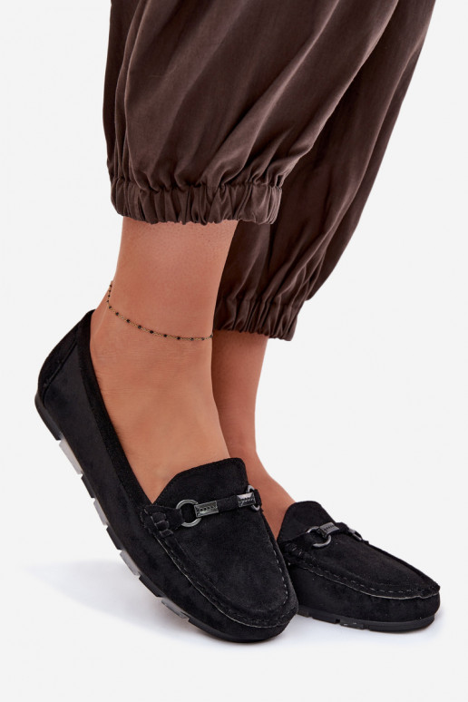 Mocassins Appartement pour femmes couleur noire Olisa