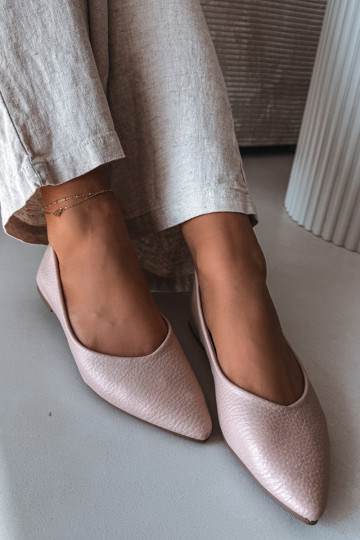 Ballerines en cuir écologique couleur rose Nelisa