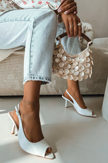 Sandales pour femmes avec des talons fins couleur blanche Sevina