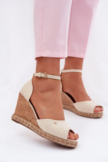 Sandales femmes avec plateforme et détails tressés Wrangler 20261086.06V couleur ivoire 2