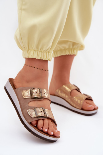 Chaussons femmes avec boucles Inblu CP000063 couleur sable 2