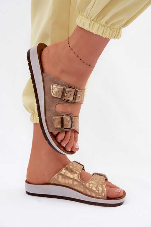 Pantoufles pour femmes avec boucles Inblu CP000063 beige