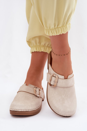 Mules pour femmes avec boucles Inblu TF000003 couleur ivoire 2