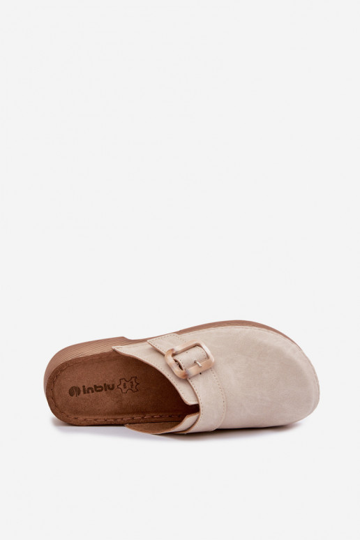 Chaussons Sabots Féminin avec boucles Inblu TF000003 couleur ivoire