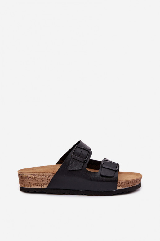 Pantoufles pour femmes avec boucles Inblu NM000039 couleur noire