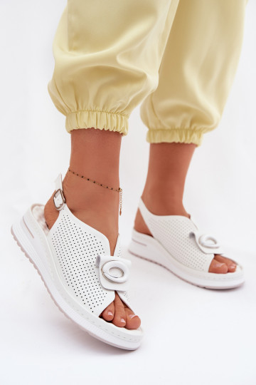 Sandales pour femmes Féminin Avec des décorations Detalem couleur blanche Deliva 2