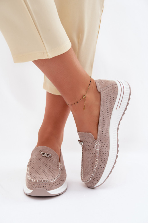 mocassins pour femmesActivéturalnego en daimu beige Demela