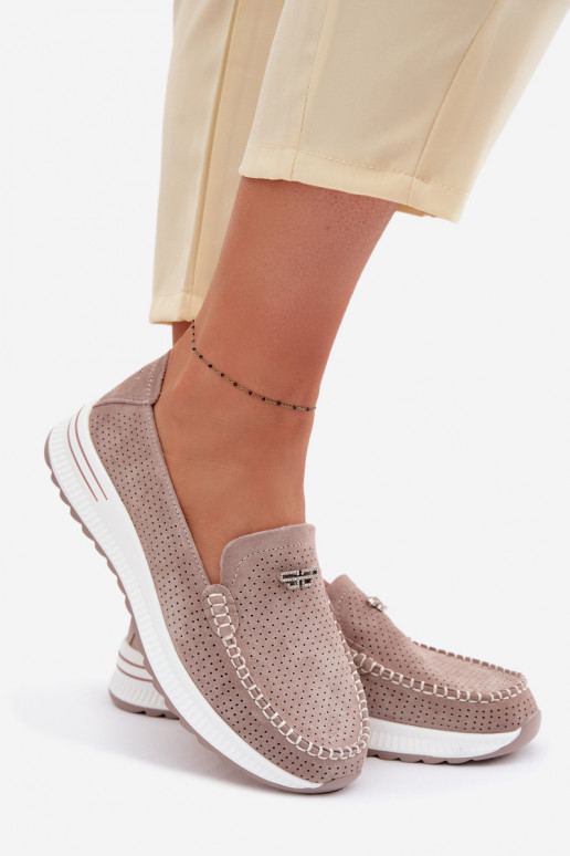 mocassins pour femmesActivéturalnego en daimu beige Demela