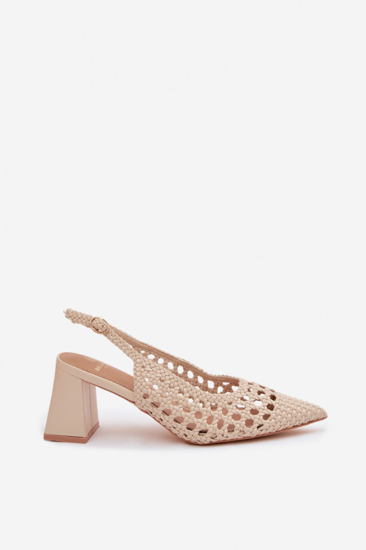 avec des écrits Sandales à talons hauts pour femme beige Kedira