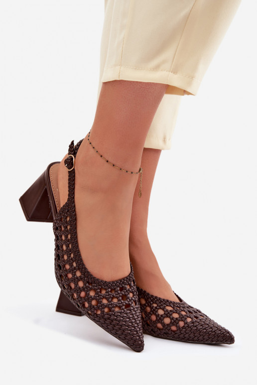 avec des écrits Sandales à talons hauts pour femme CzekoladoÀe Kedira