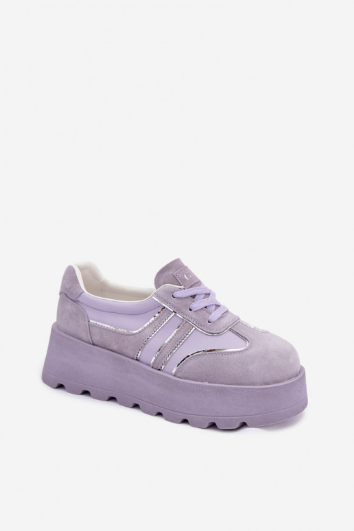 en daim Chaussures modèle baskets avec une plateforme GOE TT2N4054 Couleur violette