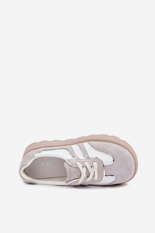 en daim Chaussures modèle baskets avec une plateforme GOE TT2N4052 couleur blanche