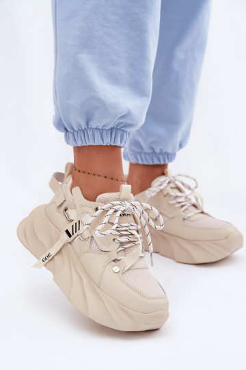 Peau Chaussures modèle baskets Féminin GOE TT2N4012 beige