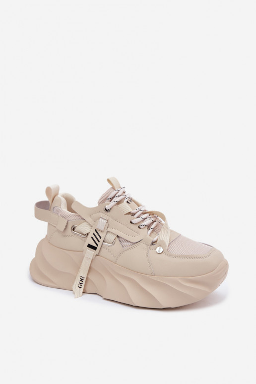 Peau Chaussures modèle baskets Féminin GOE TT2N4012 beige