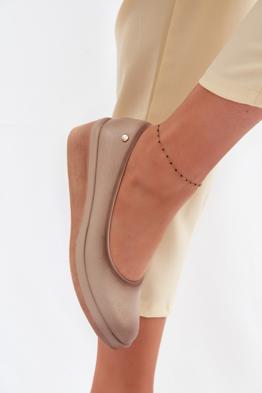 Peau chaussures Féminin avec une plateforme Vinceza 39987 beige