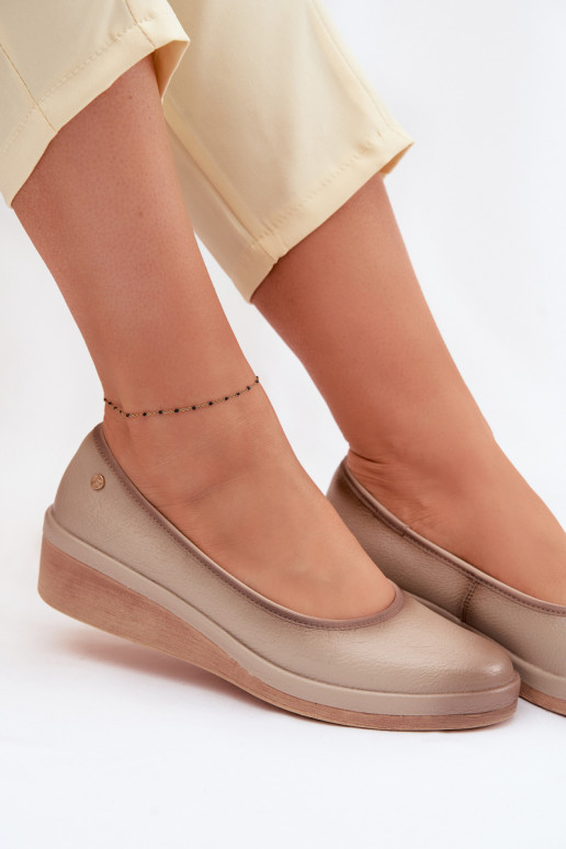 Peau chaussures Féminin avec une plateforme Vinceza 39987 beige