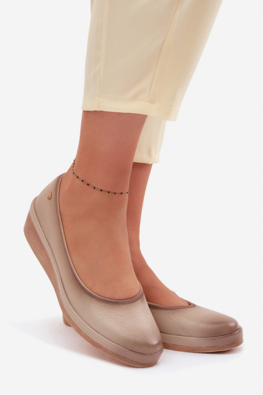 Peau chaussures Féminin avec une plateforme Vinceza 39987 beige