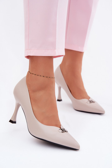 Chaussures à talons gris avec détails ornés Vinceza 62291 2