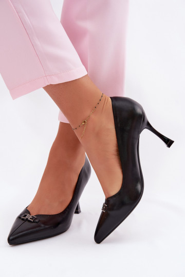 Chaussures à talons noires avec détails ornés Vinceza 62291