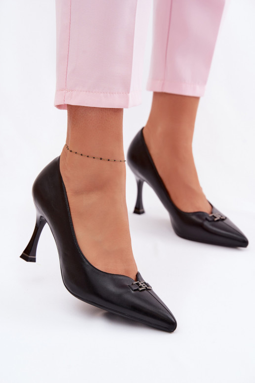 chaussures à talons hauts Avec des décorations Detalem Vinceza 62291 couleur noire