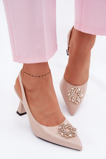 Sandales à talons hauts Avec des bijoux Vinceza 62277 beige