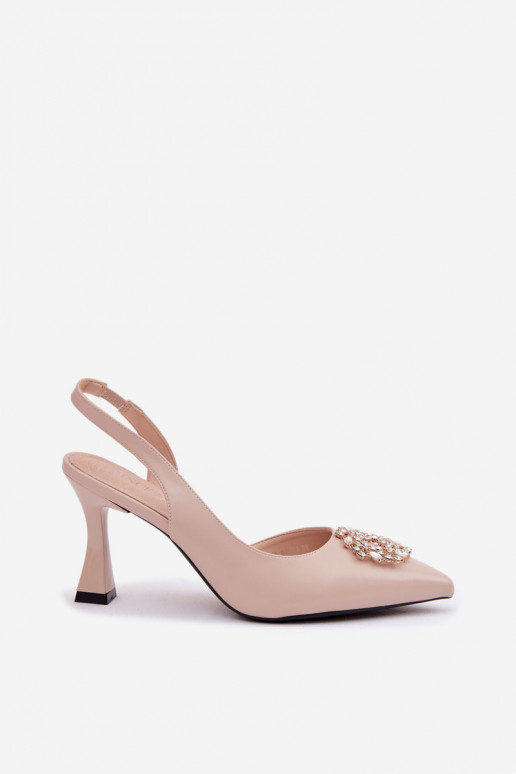 Sandales à talons hauts Avec des bijoux Vinceza 62277 beige