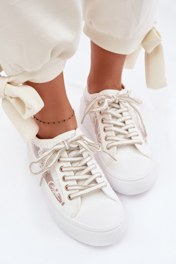 Chaussures de loisirs avec de la dentelle avec une plateforme Lee Cooper LCDANS-26-44-4480 couleur blanche
