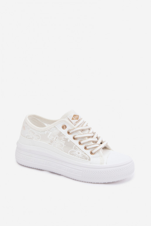 Chaussures de loisirs avec de la dentelle avec une plateforme Lee Cooper LCDANS-26-44-4480 couleur blanche