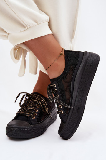 Chaussures de loisirs avec de la dentelle avec une plateforme Lee Cooper LCDANS-26-44-4479 couleur noire 2