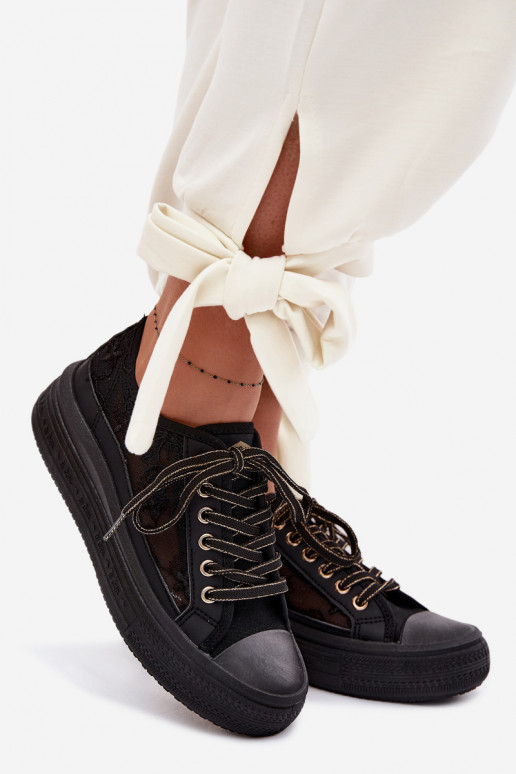 Chaussures de loisirs avec de la dentelle avec une plateforme Lee Cooper LCDANS-26-44-4479 couleur noire