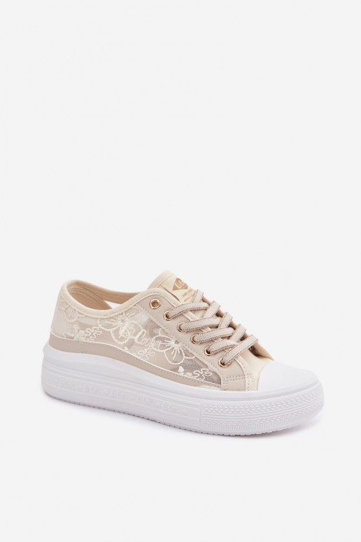 Chaussures de loisirs avec de la dentelle avec une plateforme Lee Cooper LCDANS-26-44-4481 beige