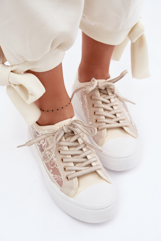 Chaussures de loisirs avec de la dentelle avec une plateforme Lee Cooper LCDANS-26-44-4481 beige