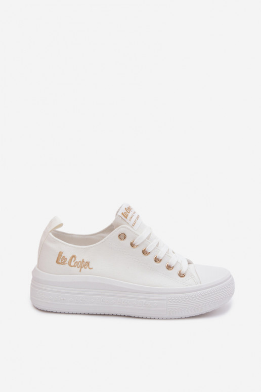 chaussures décontractées avec une plateforme Lee Cooper LCDANS-26-44-4482 couleur blanche