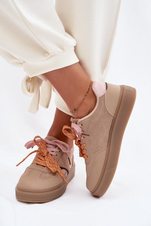 Chaussures modèle baskets FémininPodÀójnymi SznuróÀkami marron Relisa