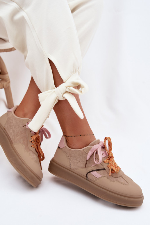 Chaussures modèle baskets FémininPodÀójnymi SznuróÀkami marron Relisa