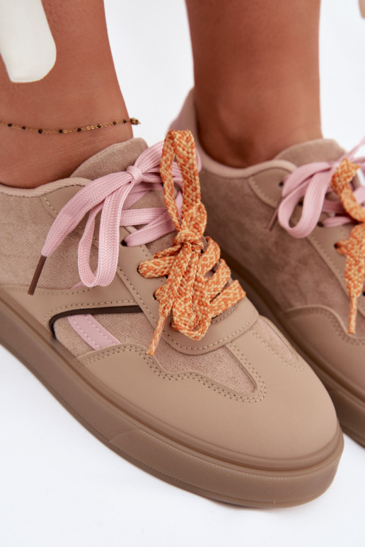 Chaussures modèle baskets FémininPodÀójnymi SznuróÀkami marron Relisa