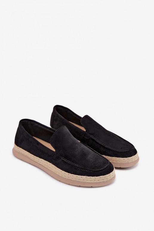 Mocassins espadrilles pour hommes couleur noire Rexton